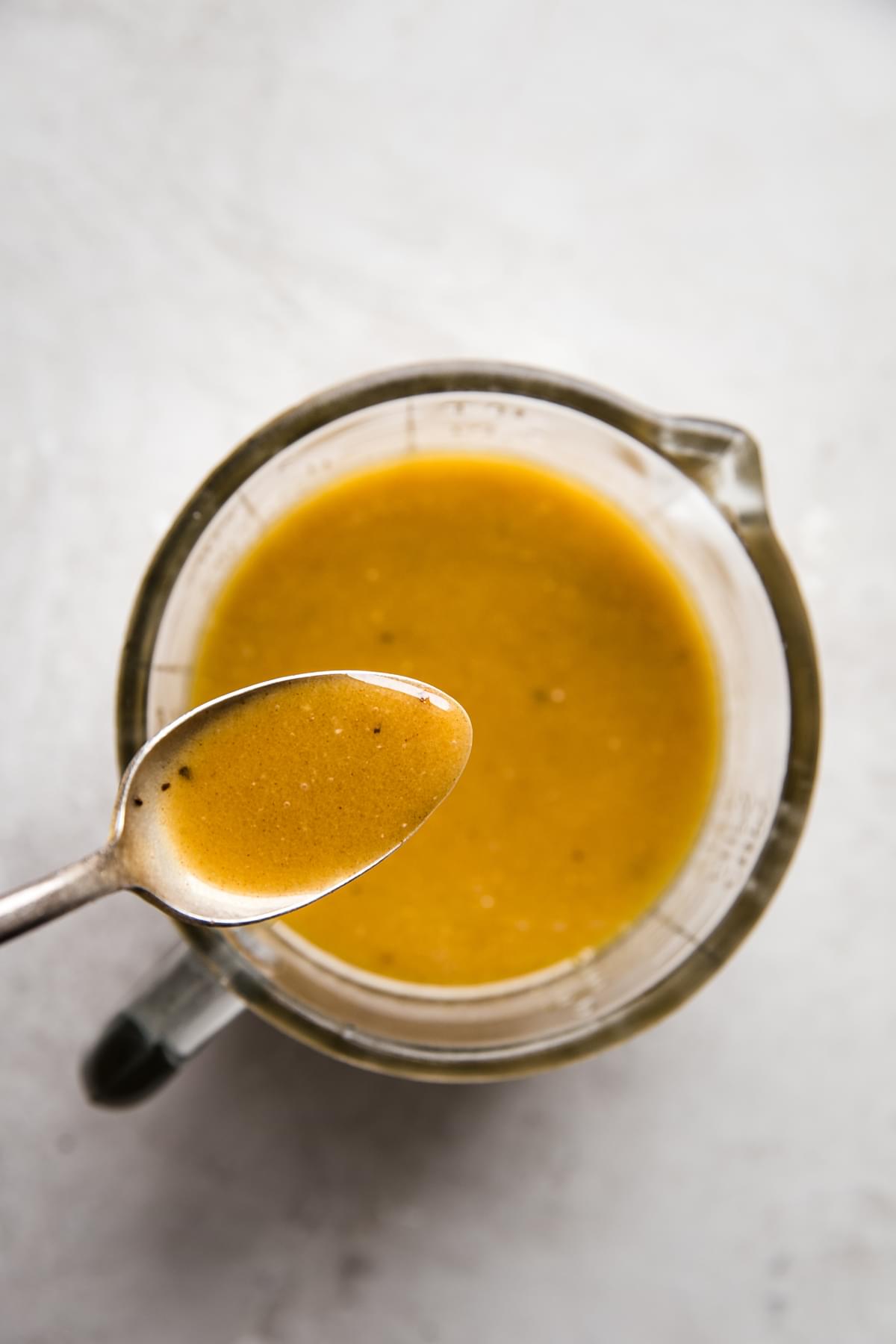 Dressing made with Olive oil, Apple cider, Apple cider vinegar, Mayonnaise, Honey and Cinnamon