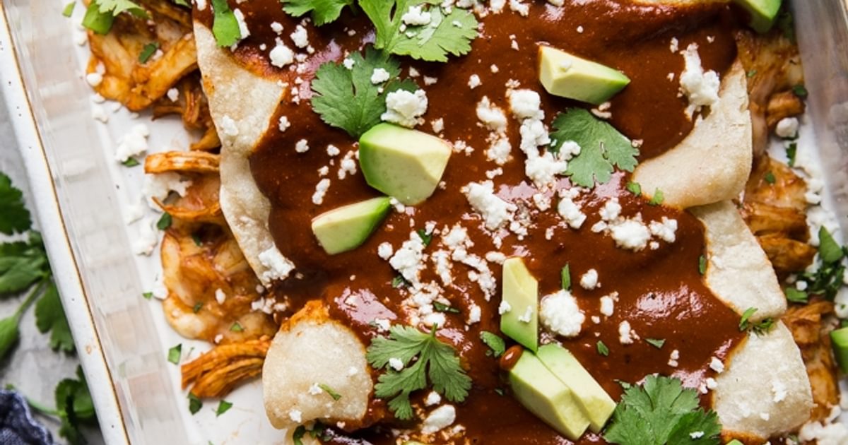 Simple Mole Chicken Enchiladas | The Modern Proper