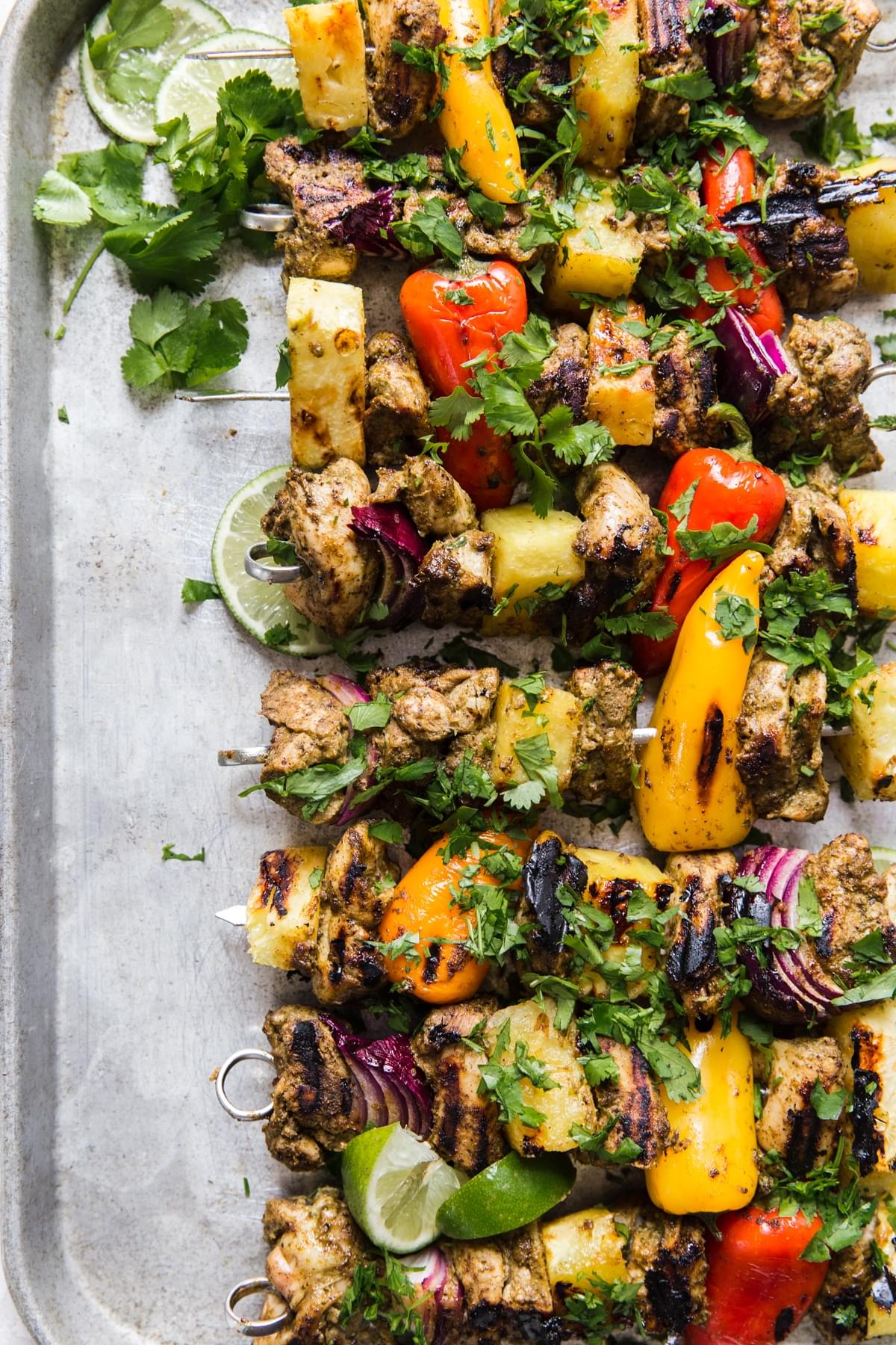 grilled jerk chicken kebabs with peppers