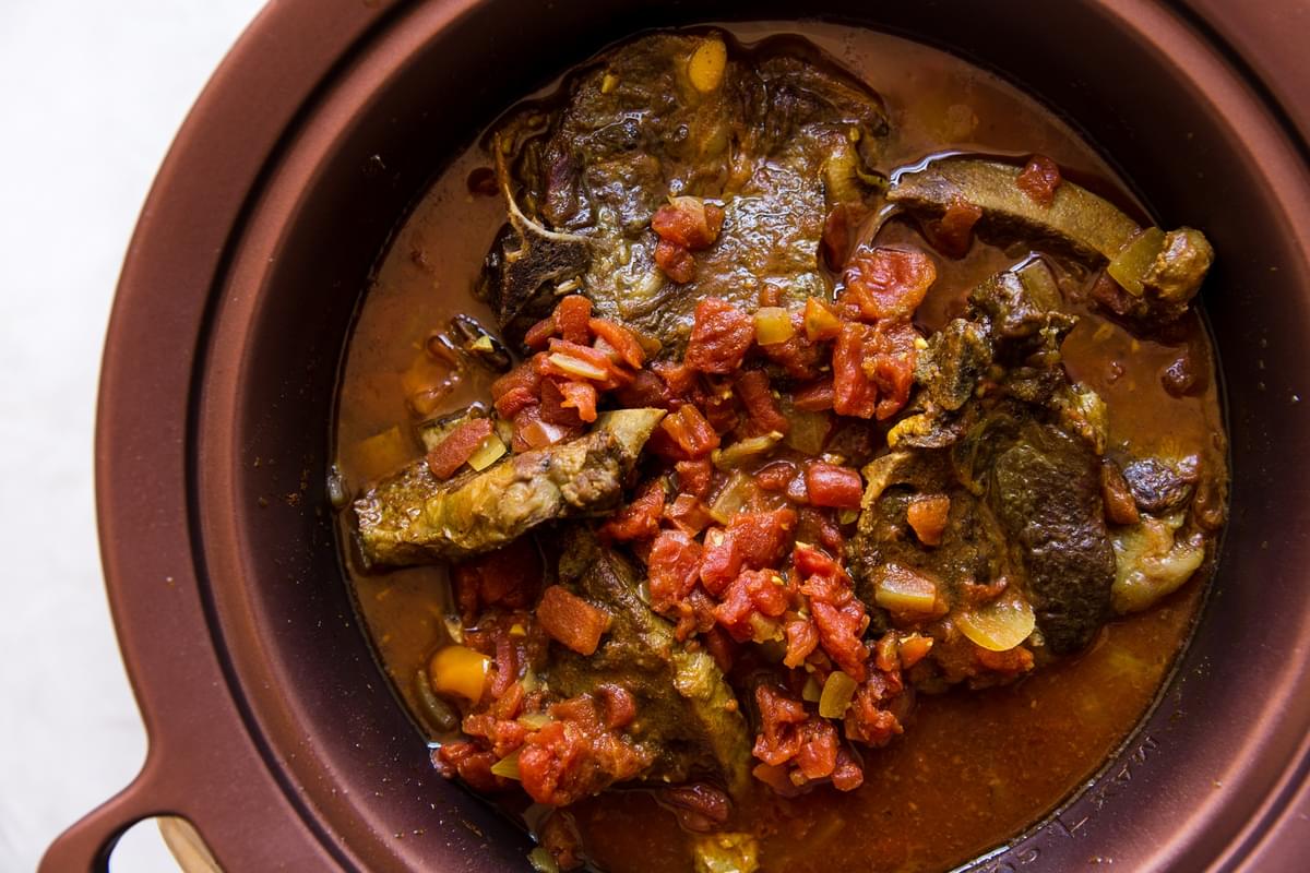 lamb curry stew in a crockpot