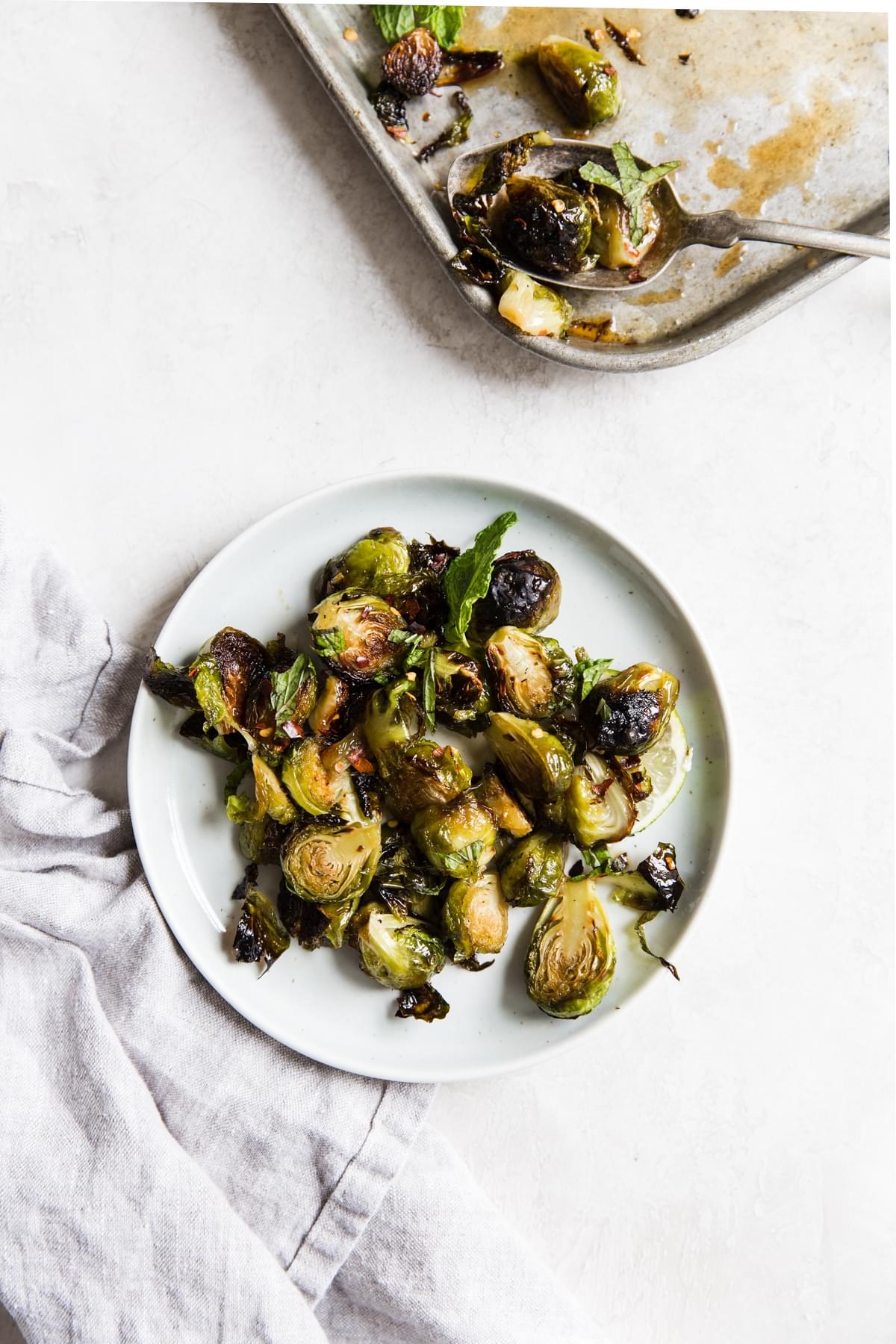 Crispy Brussels Sprouts With Fish Sauce on a plate