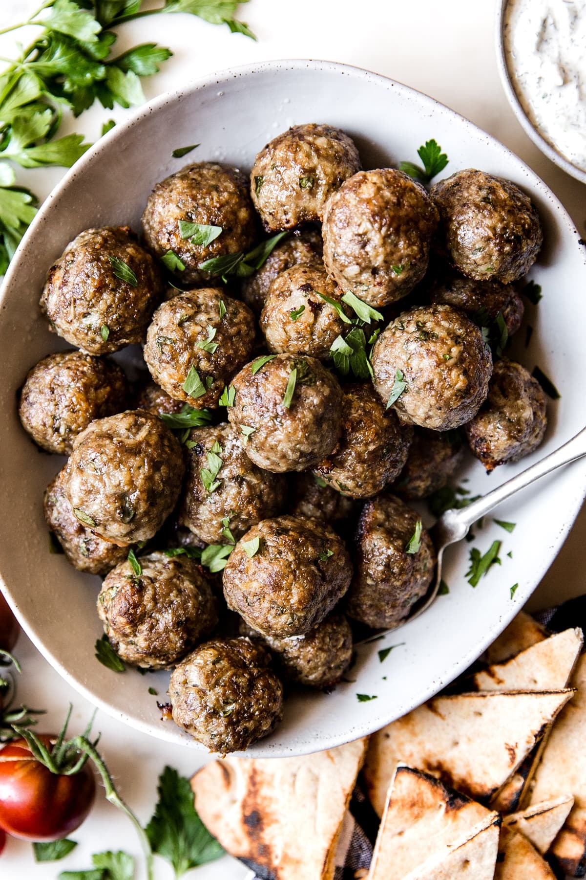 Mediterranean Meatballs with Tzatziki | The Modern Proper