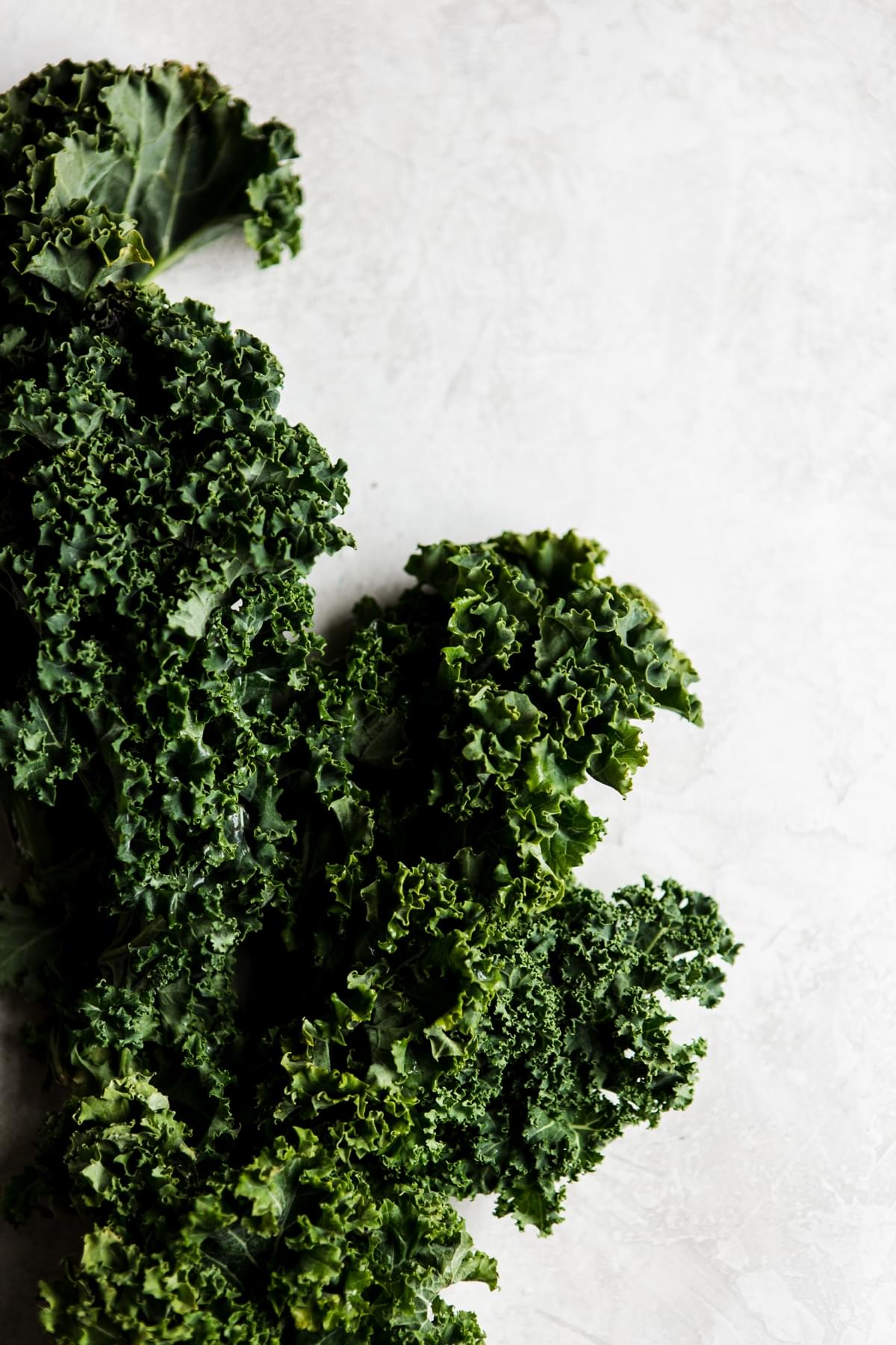 curly kale on a counter