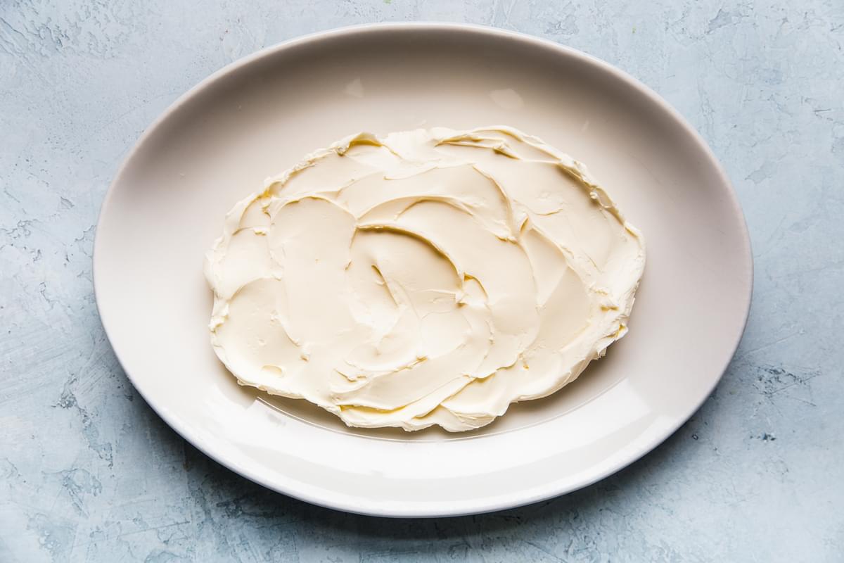 cream cheese spread on a plate