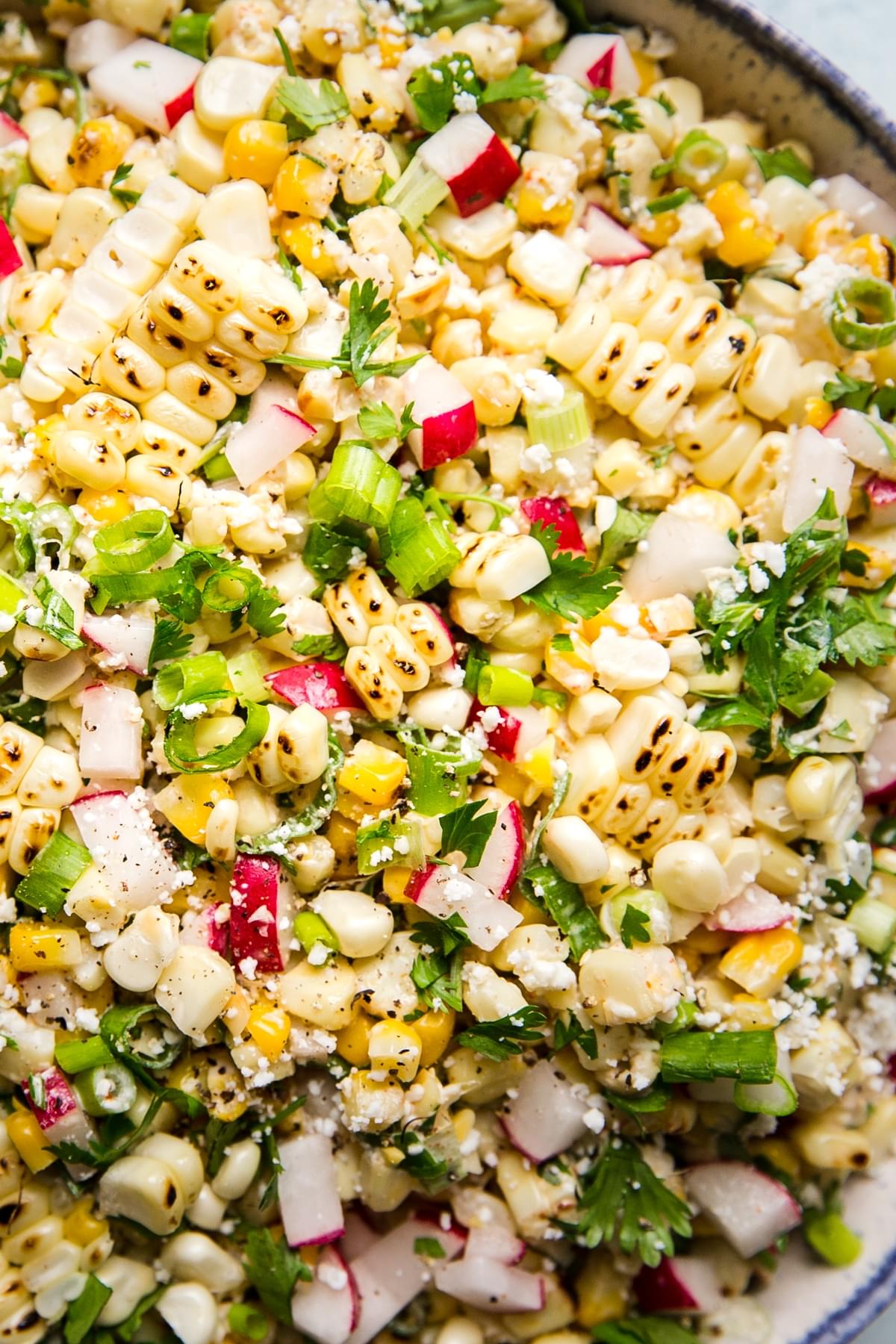 close up of Mexican Street Corn salad
