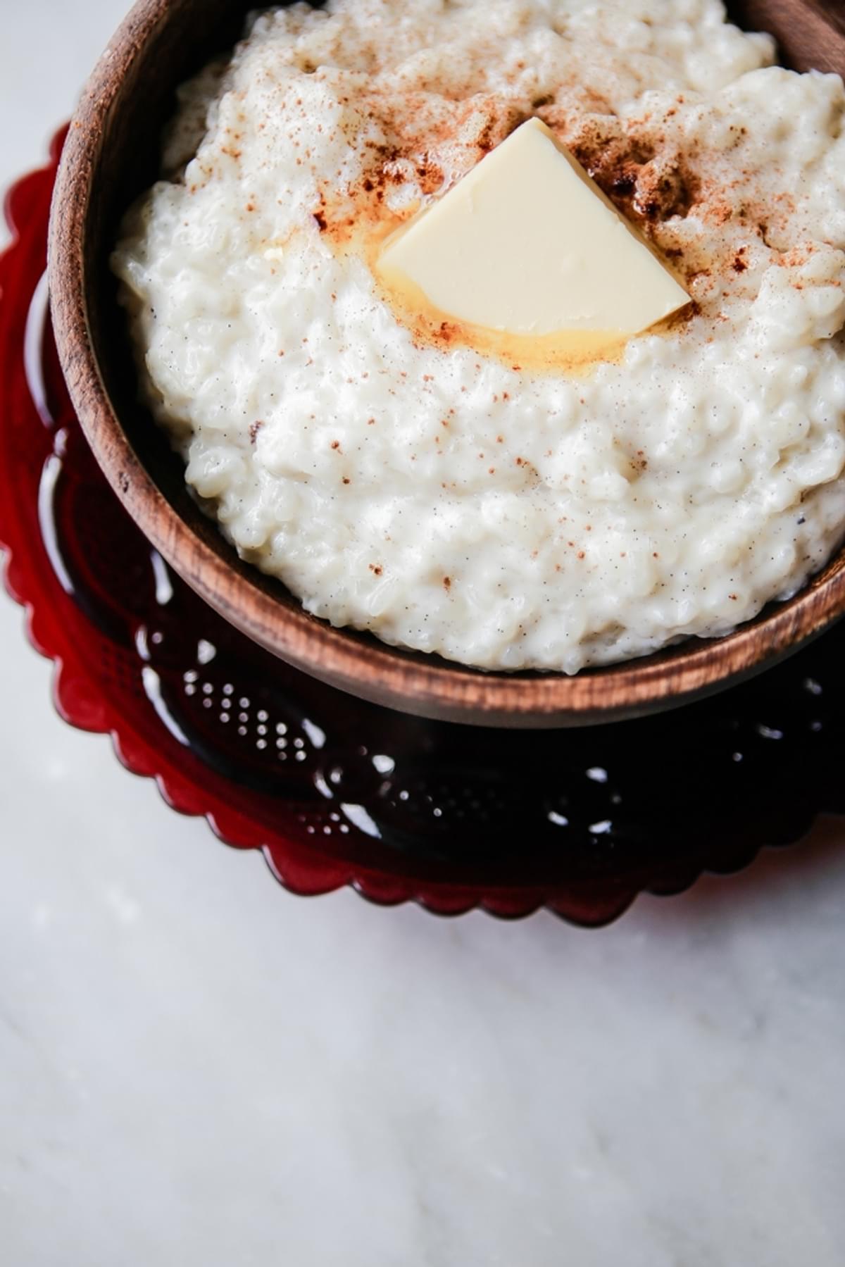 norwegian rice pudding with butter