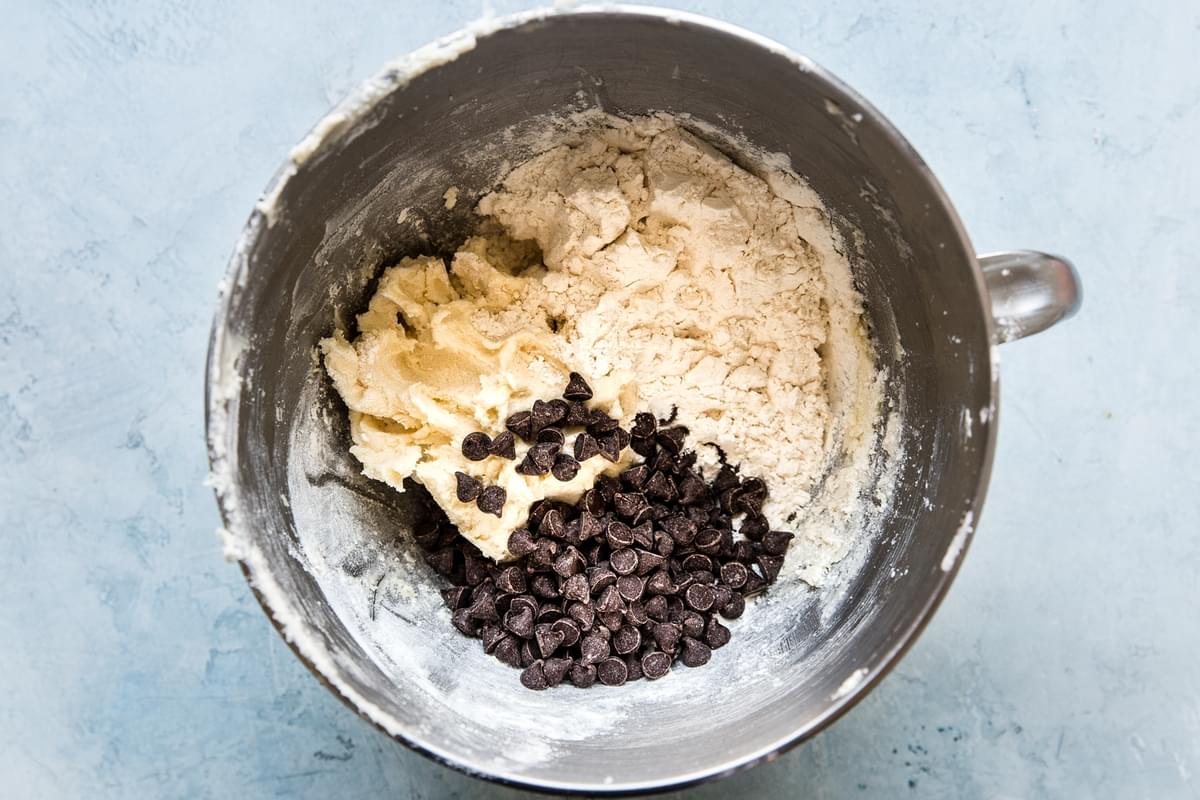 ingredients for cookie brittle in a mixing bowl