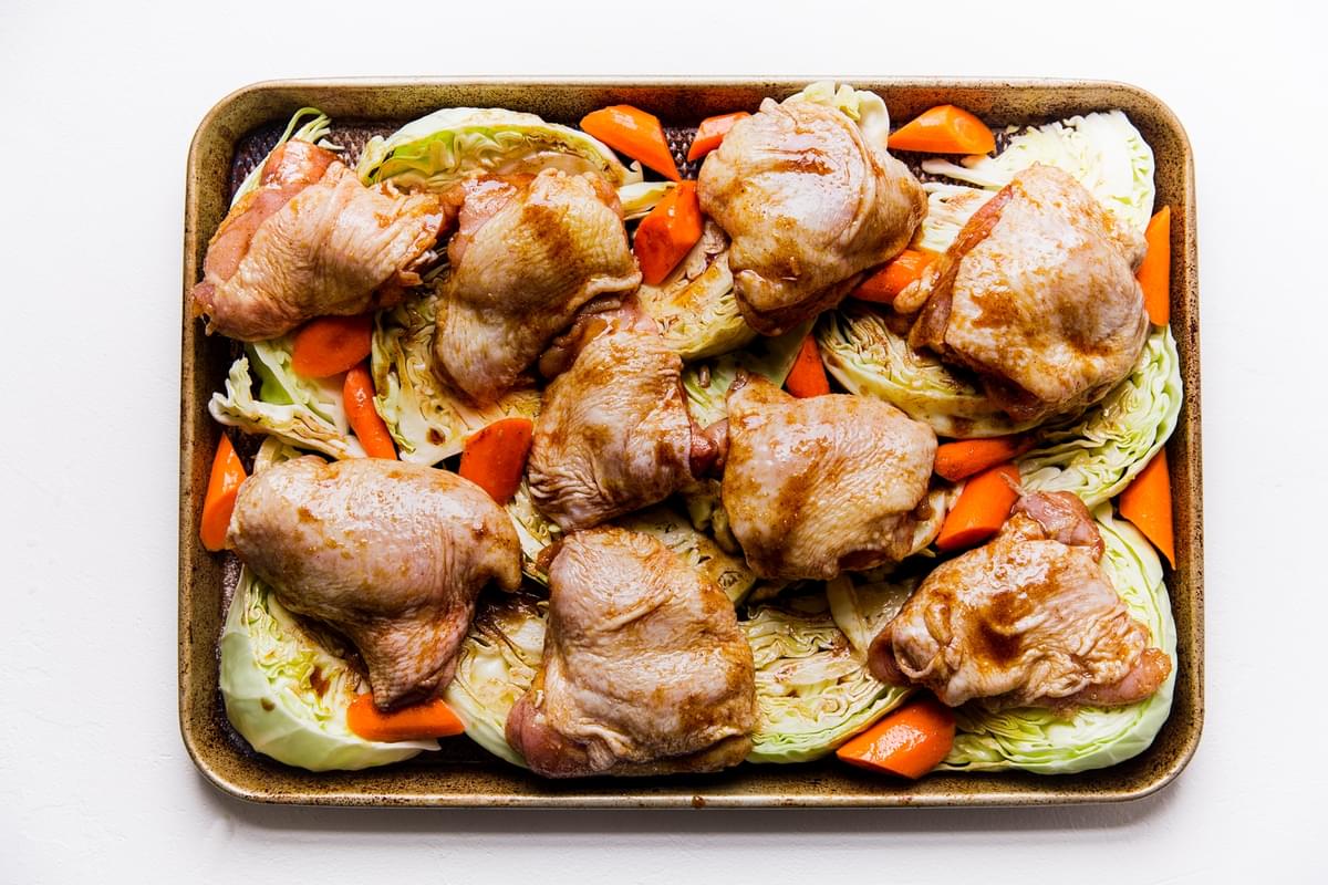 Five Spice Sheet Pan Dinner With Cabbage And Carrots 4