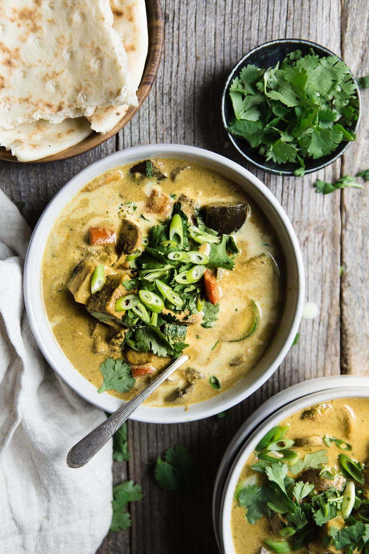 vegan Vegetable curry soup recipe with yellow curry powder