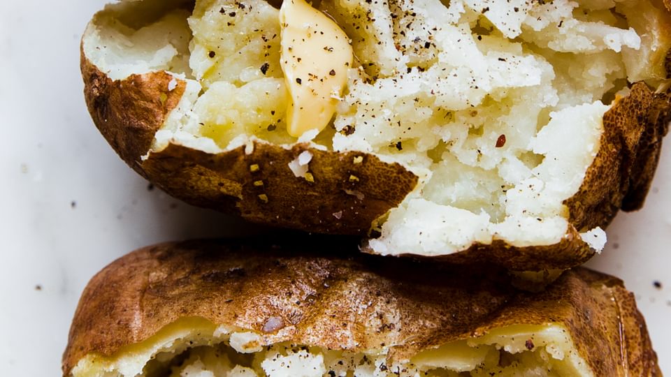 Best Baked Potato Recipe with butter salt and pepper