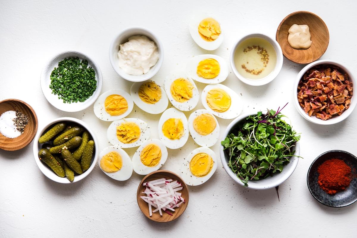 ingredients for easy deviled eggs