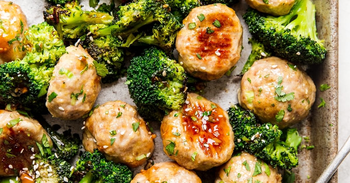 Freezer Teriyaki Chicken Meatballs with Broccoli | The Modern Proper
