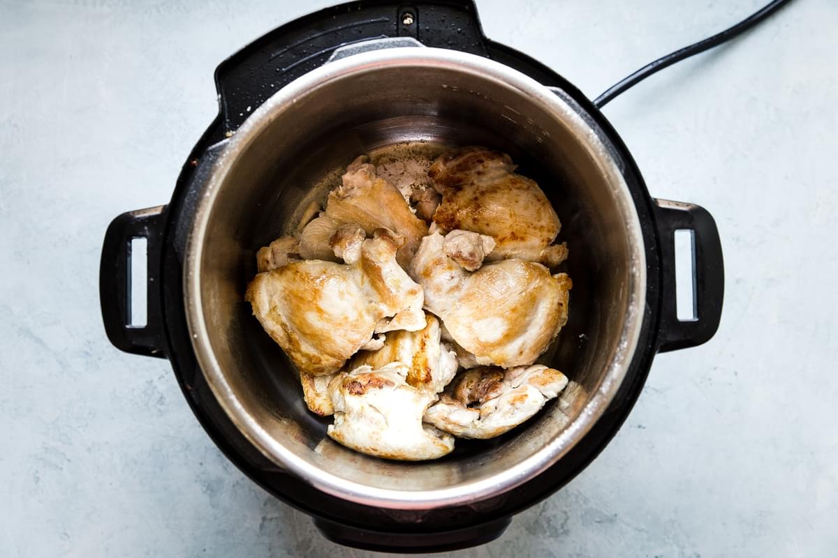 browned chicken in an instant pot