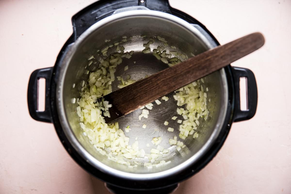 onions sautéed in an instant pot