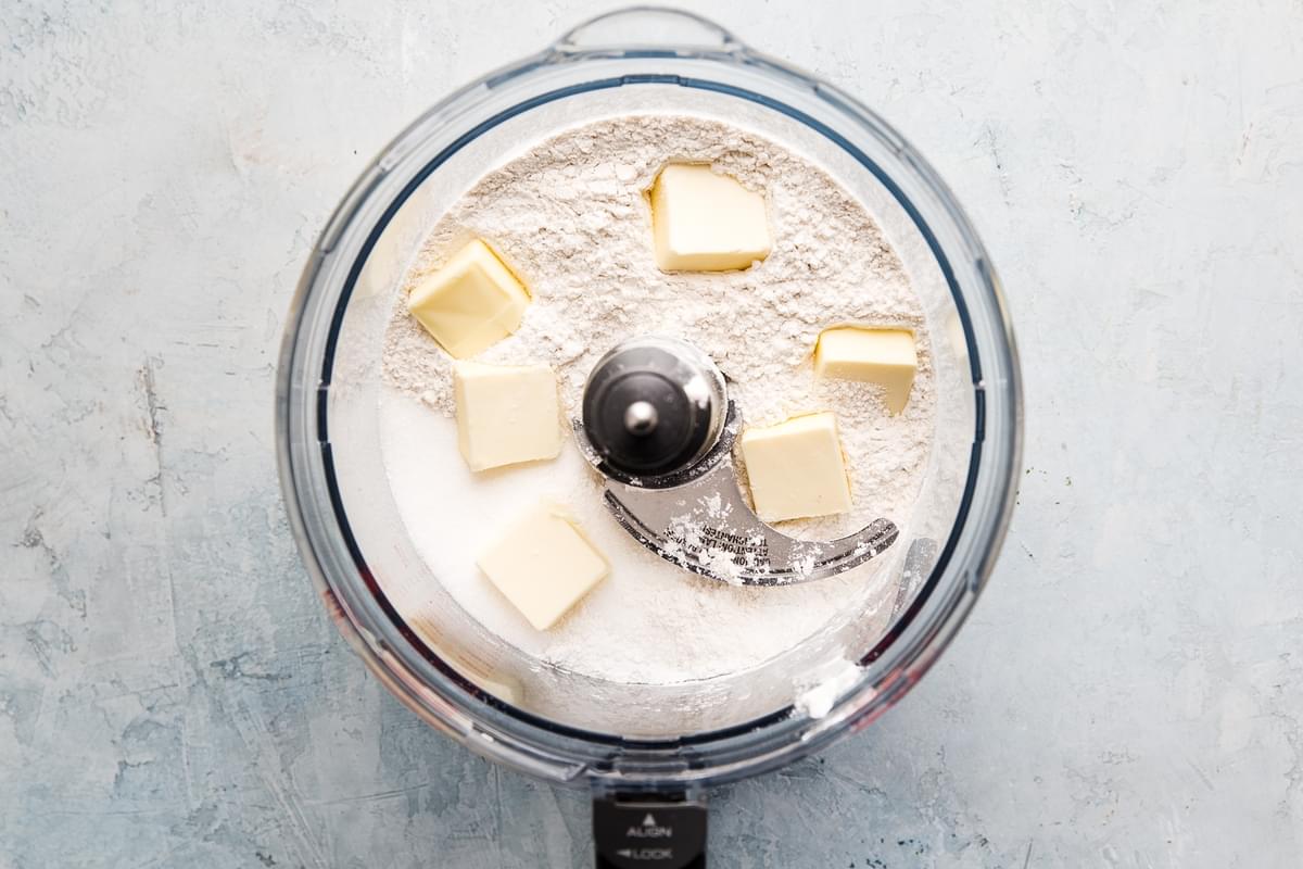 butter and flour in a food processor for cobbler dough