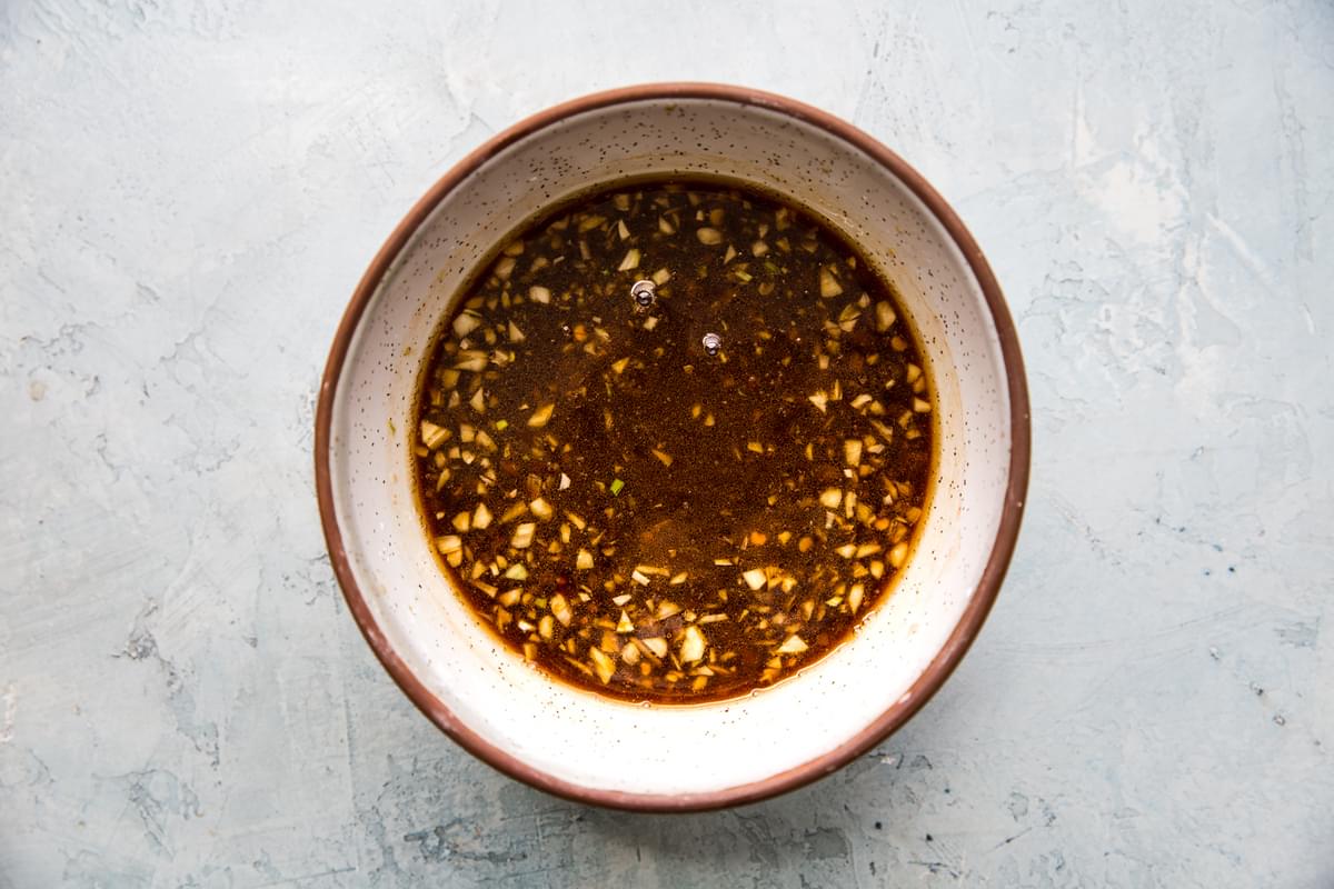 sauce for sesame chicken in a small bowl