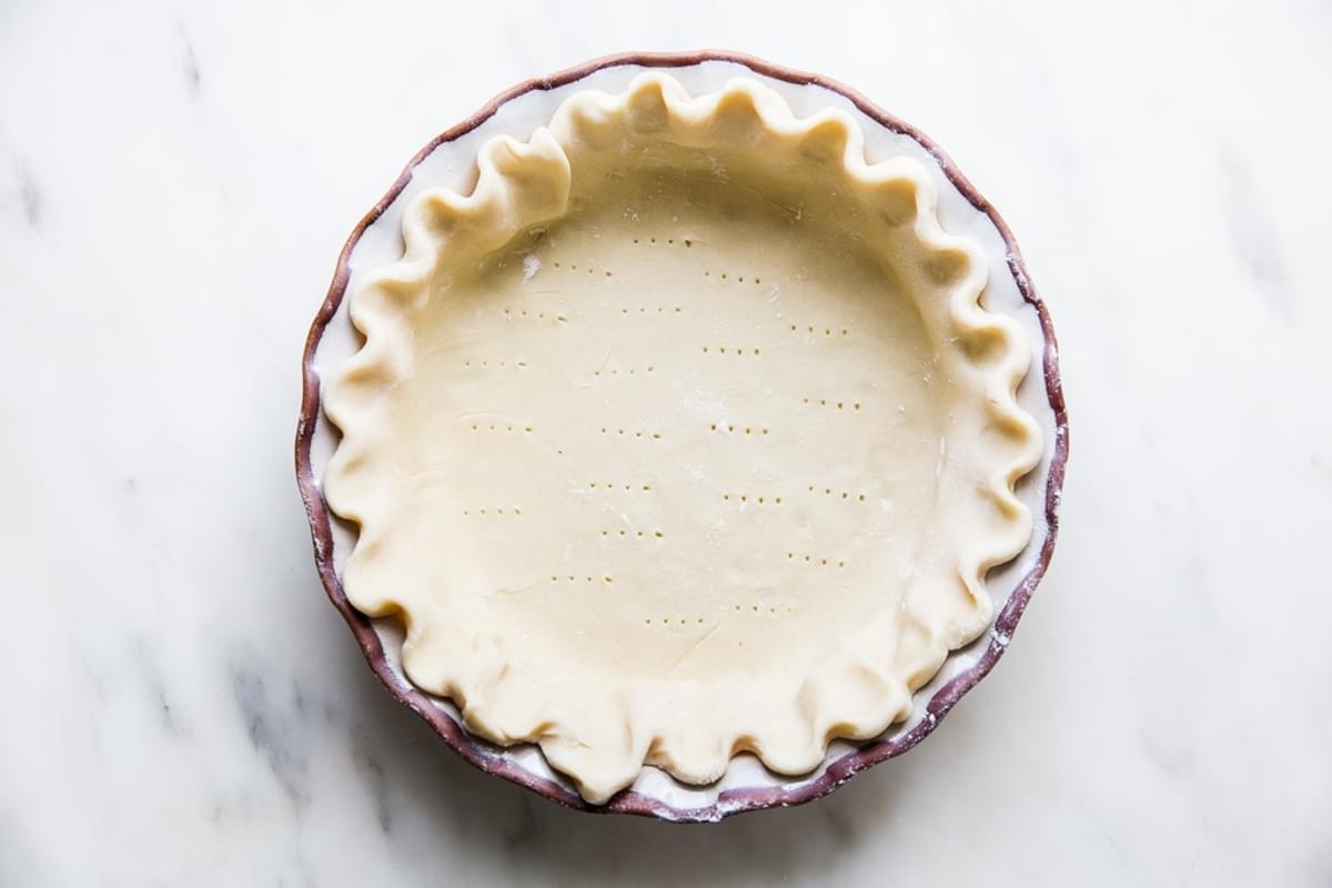 pie crust shaped into a pie dish