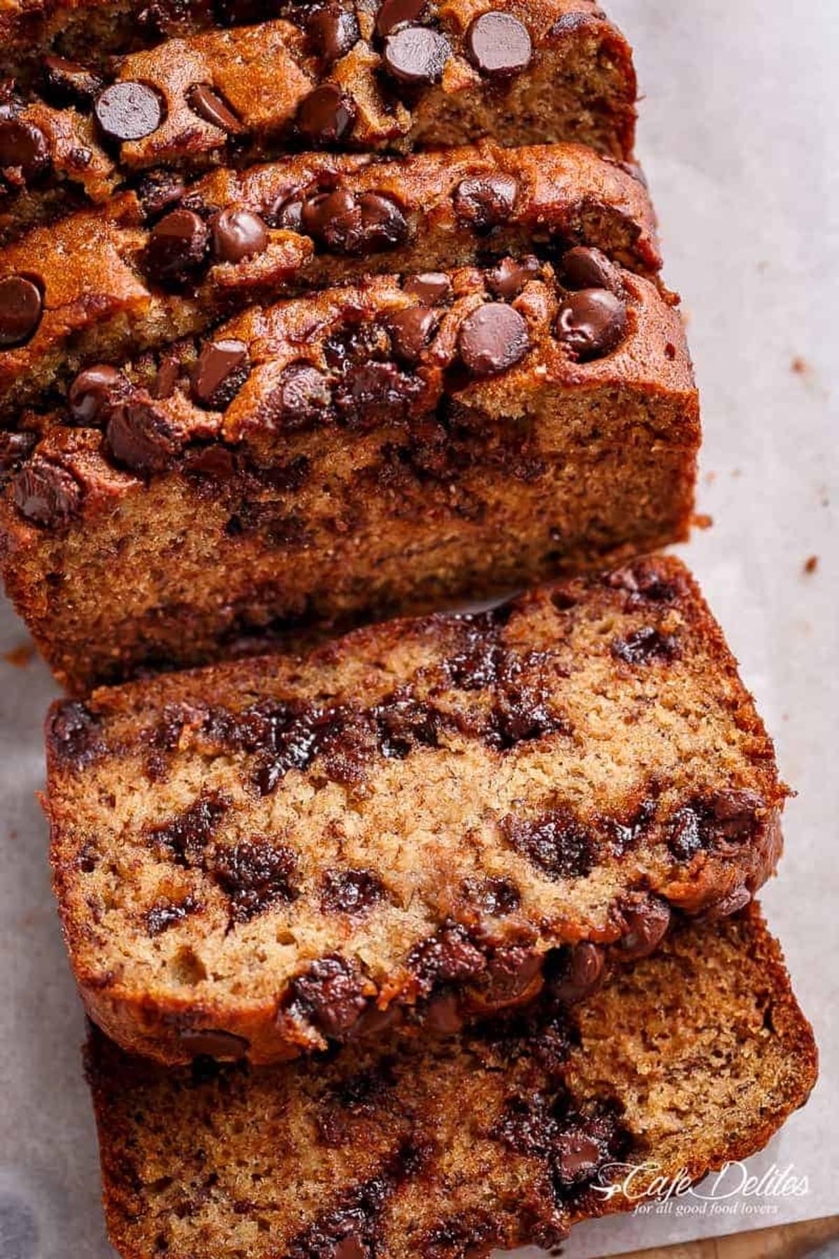 Banana bread with chocolate chips