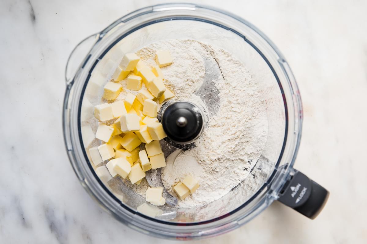flour, butter and salt in a food processor