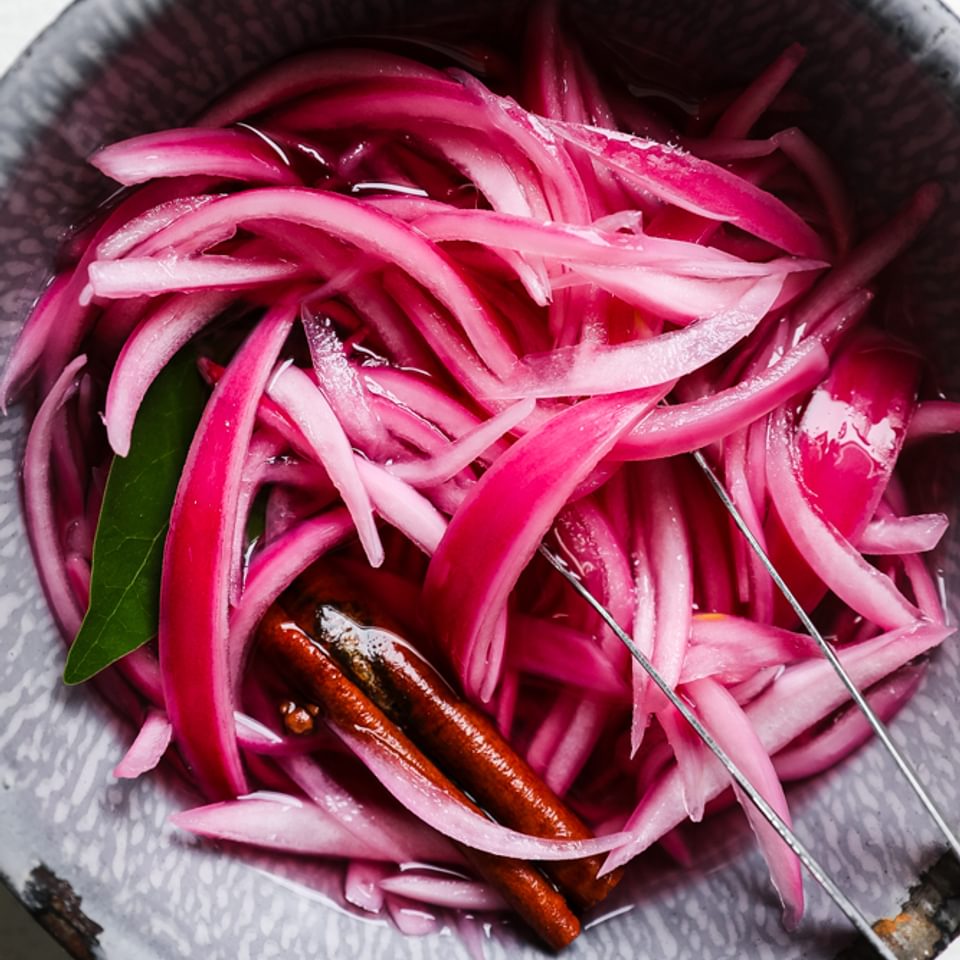 homemade pickled onions in a bowl