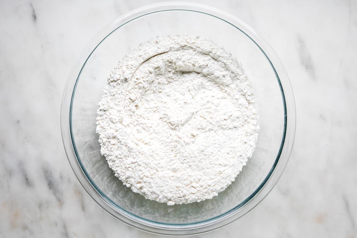 flour and salt mixed together in a bowl
