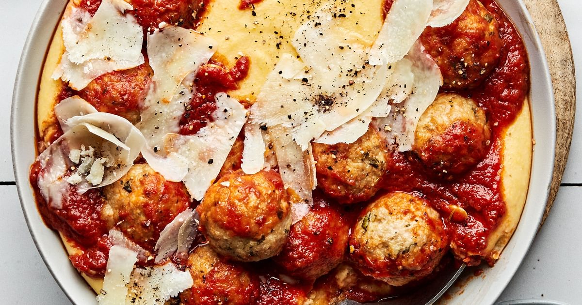 Chicken Meatballs with Polenta and Marinara | The Modern Proper