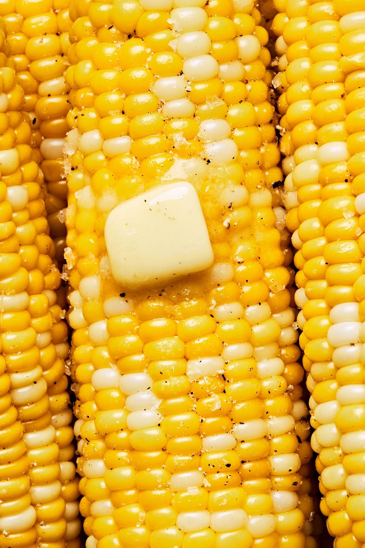 homemade corn on the cob topped with a square of butter