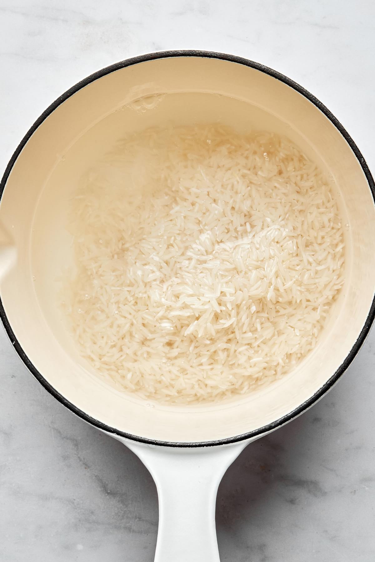 rice, water, salt and butter in a small sauce pan to make white rice