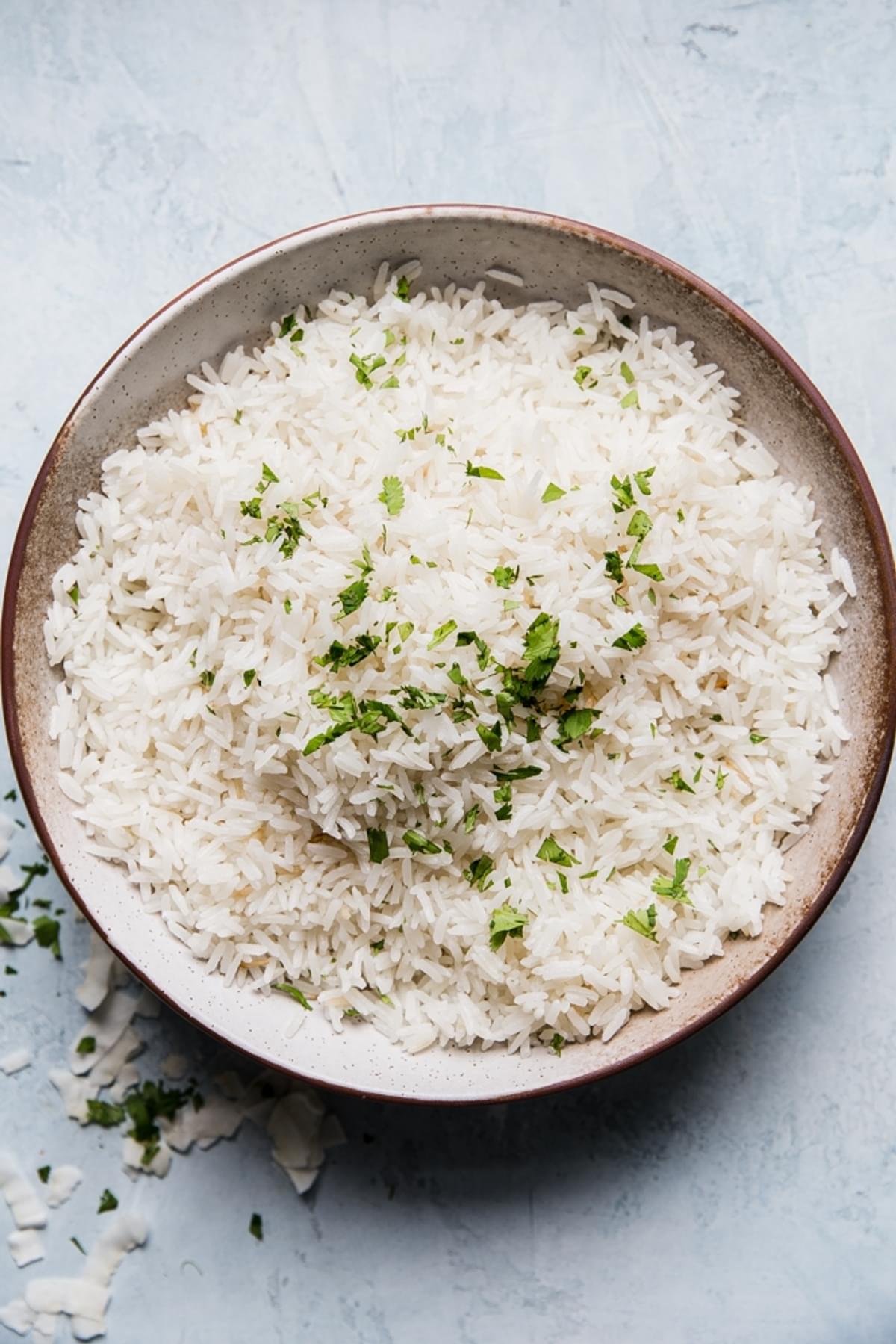perfect coconut rice in a bowl