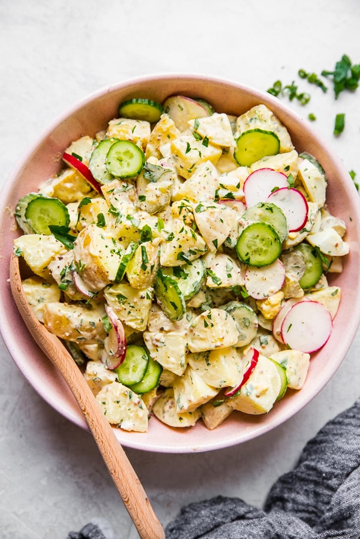 old fashioned potato salad in a bowl
