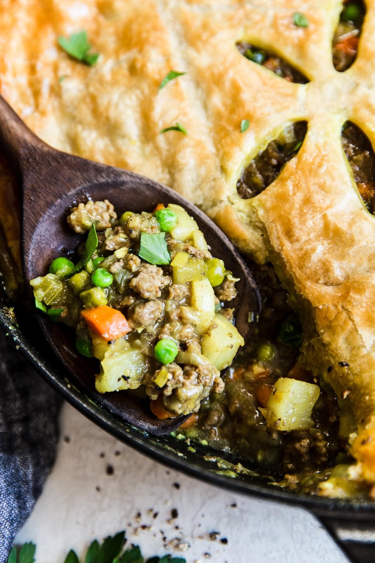 Skillet Lamb Pot Pie with Curry