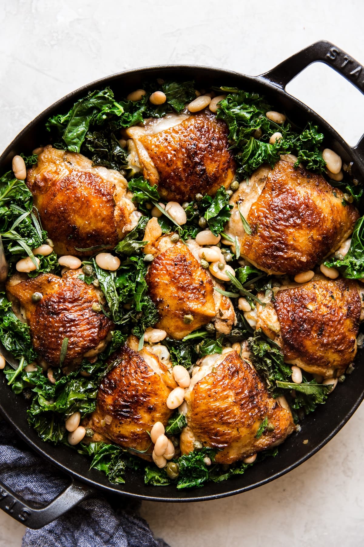 One pot braised chicken and kale