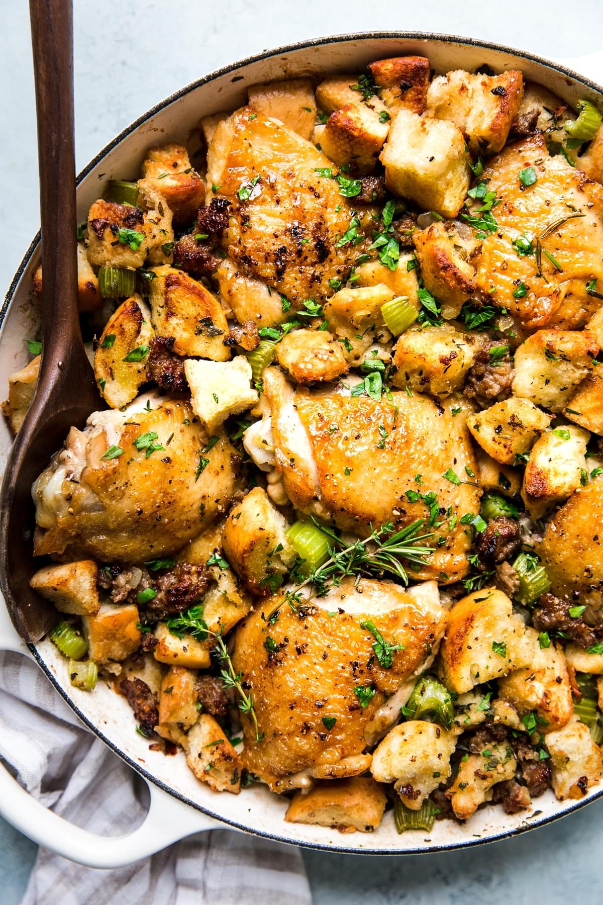 One pot chicken and stuffing casserole