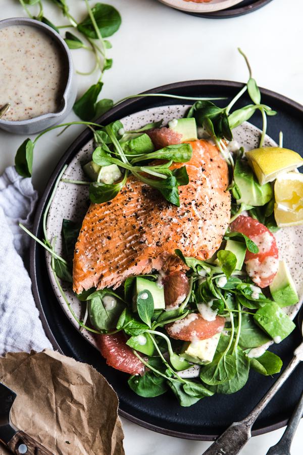 Salmon Salad with grapefruit and avocado