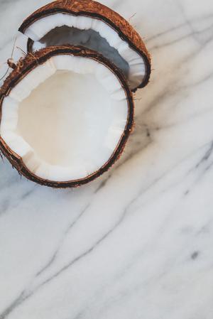 1 raw coconut split open