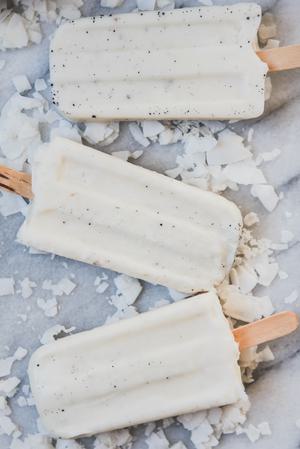 Coconut Cream Popsicles With Vanilla Bean And Malibu Rum