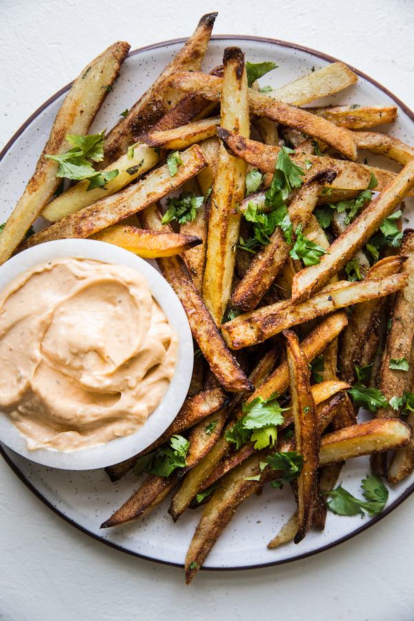 oven baked fried with jerk seasoning and chipotle aioli