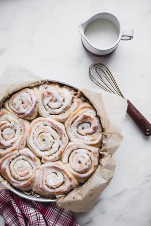 Cardamom Rolls with Almond Glaze