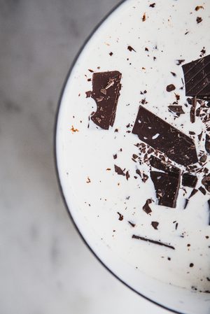 chocolate and cream in a pan