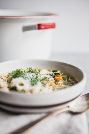 White Bean Chicken Soup in a bowl