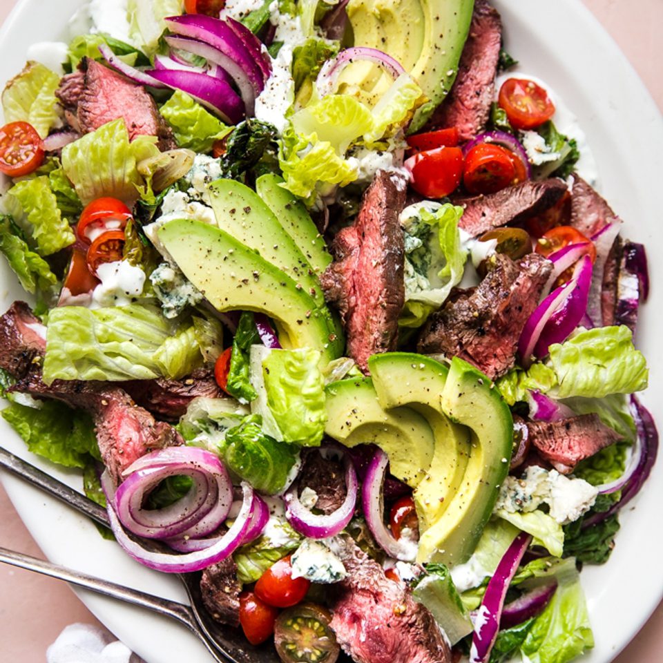 Grilled Steak Salad with Blue Cheese Dressing Grilled Steak Salad with Blue Cheese Dressing