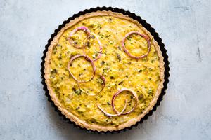 freshly baked onion tart