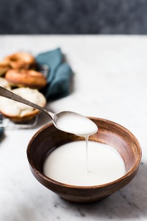 Whiskey Glaze in a bowl with a spoon