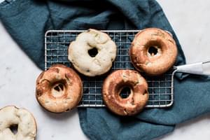 baked donuts on a cooling rack