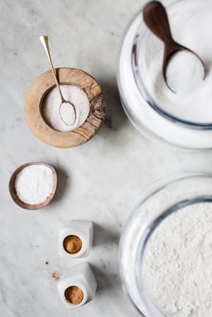 flower sugar, salt and spices