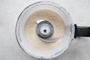 dry toasted rice ground in a food processor