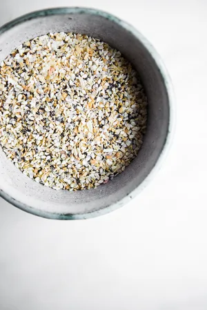 homemade everything bagel seasoning in a bowl