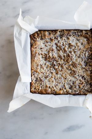 Coconut Pecan Caramel Bars fresh out of oven