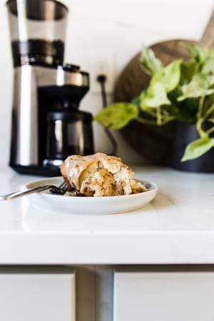 coffee grinder and cinnamon rolls