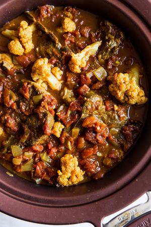 Indian Style Lamb Curry With Cauliflower in a slow cooker